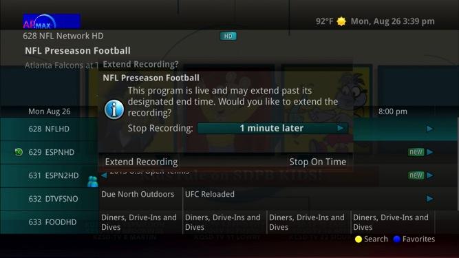 Record a Live Event (Live sporting event, award show, etc.)* Recording a Live Event is essentially the same as recording any other program.