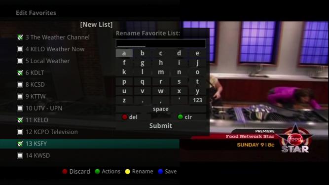 Favorites If you like to be able to surf within only a specific set of channels, you can create Favorites lists.