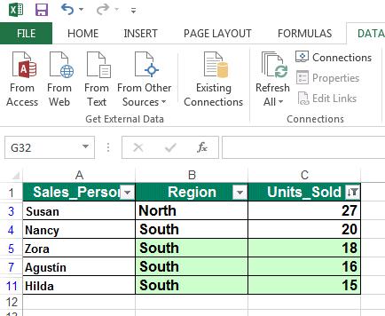 Excel 2013 Advanced Page 115 The sorted data will look like this. Save your changes and close the workbook.