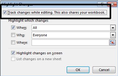 Click on the OK button and the workbook will be saved as a shared workbook. If you look at the Title Bar, you will see that the worksheet is now shared.