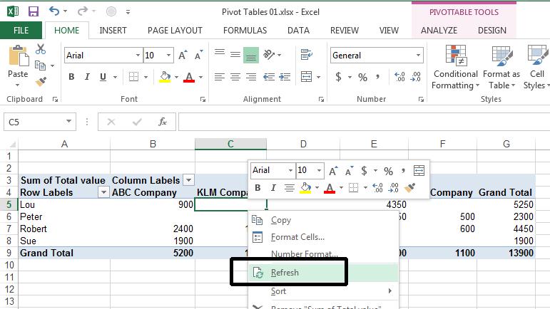 Excel 2013 Advanced Page 14 You will see the data change, as