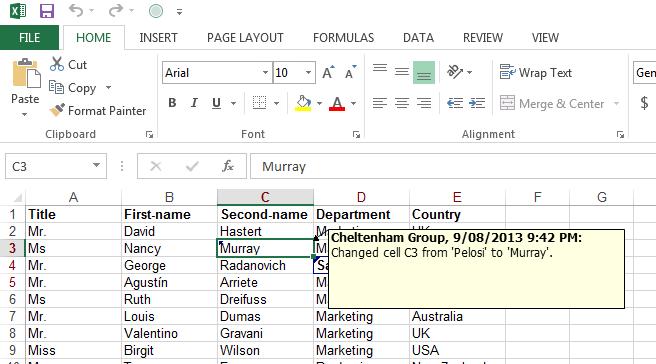 Excel 2013 Advanced Page 141 Move the mouse pointer to cell D4 and