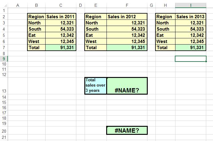 Excel 2013 Advanced Page 185 Notice the errors in cells F13 and F20.