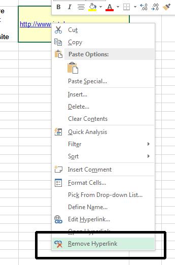 Excel 2013 Advanced Page 67 The text will now be displayed, without the hyperlink.