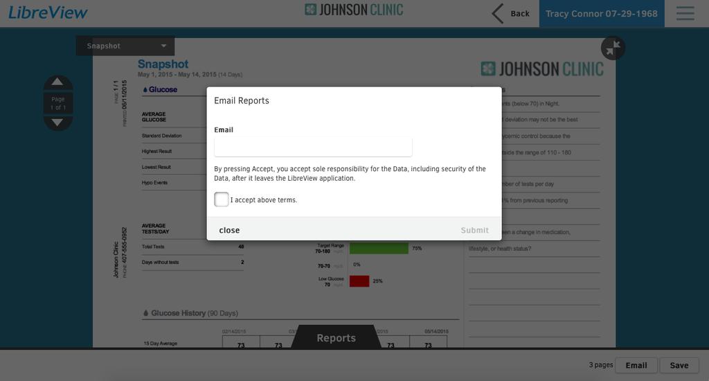 To navigate through your patient s reports, select the dropdown menu with the report name. (5.5) 5.
