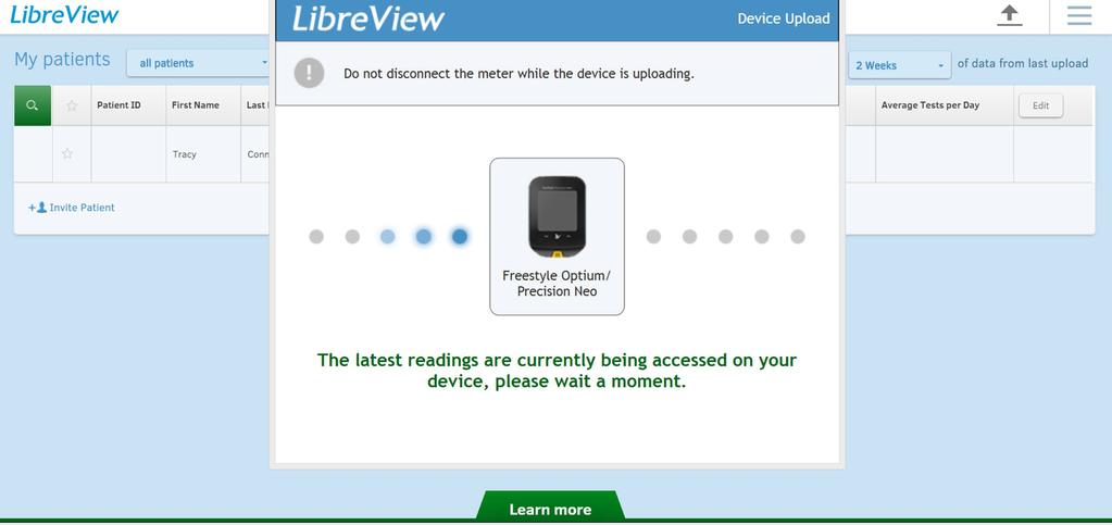 Since LibreView Device Drivers is installed you will now be prompted to connect your patient s meter. (4.1) 4.