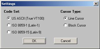 The Cursor Type can be either Line or Block, depending on your preference. The default cursor is Line type, but can be changed by clicking on the appropriate radio button.
