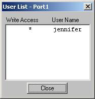 CHAPTER 4: CONSOLE FEATURES 19 User List The User List command allows you to view a list of other users who are accessing the same port.