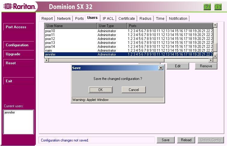 30 DOMINION SX INSTALLATION AND OPERATIONS MANUAL Exit the Application Click on the [Exit] button in the left panel of the Dominion SX window to exit