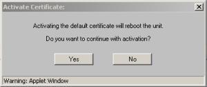 The default certificate from Raritan must be active in order to generate a CSR.