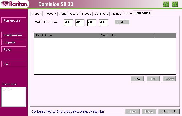 CHAPTER 4: CONSOLE FEATURES 59 Notification Overview The Notification configuration screen allows an Administrator to set up notification schemes based on events that occur on the target device.