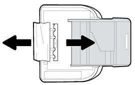 b. Carefully turn the printer on its side to expose the bottom of the printer. c. Check the gap in the printer where the input tray was.