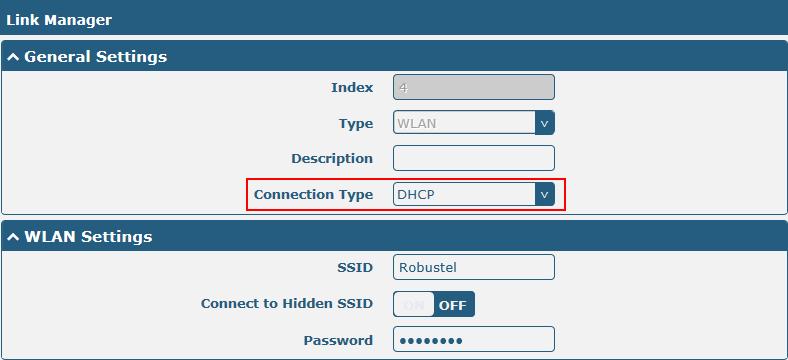 WLAN Router will obtain IP automatically from the WLAN AP if choosing DHCP as the