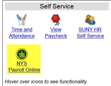 LOG IN TO NYS PAYROLL ONLINE Go to: www.suny.