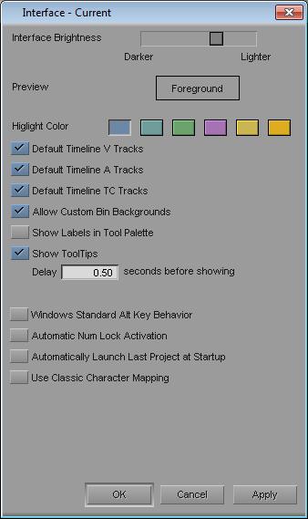 2. Click a highlight color to chage butto highlight colors. 3. Click the Iterface Brightess slider to adjust the brightess of the user iterface.
