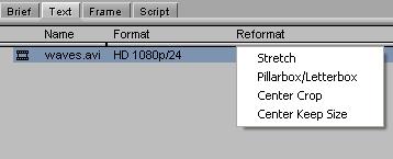 Modifyig the Reformat Attribute for a Clip Your Avid editig applicatio uses the Reformat attribute of a clip to resize ad repositio the clip so that it coforms to the curret frame size ad aspect