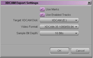 Exportig a Sequece with Data Tracks Whe you have completed work o a sequece with a data track, you ca export the data track sequece to create a XDCAM HD file. You must use a XDCAM HD device.