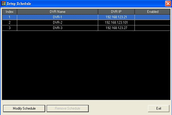 Select DVR to create the backup schedule and click Modify schedule in the left bottom of window.