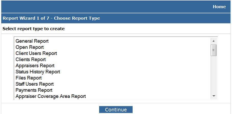 Creating Custom Reports Step 1 Selecting the Report Type To create a new Report, click the New Report button. This action will launch the etrac Report Builder Wizard.