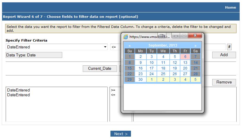 Date Range Filters The Date Range filters will allow the report to only display orders that have been completed between specific dates.