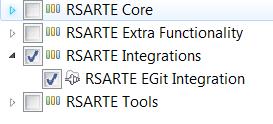 2 Installation The RSA-RTE Egit integration can be installed as an optional component when installing RSARTE 10: Note that in order to install it you first need to have EGit version 4.