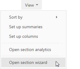 Section setup SECTION SETUP To add new sections to the system or to modify the functionality of the existing sections, use the section wizard.