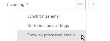 User guide The emails that haven't been processed automatically require manual processing: 1. Click the button on the communication panel. 2.