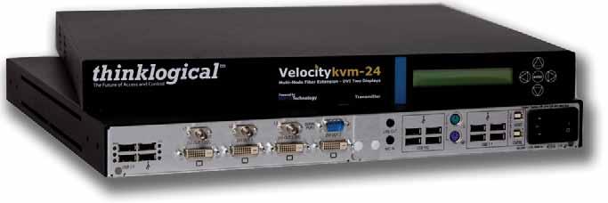 Velocitykvm Powered by MRTS Technology KVM Extension System -2 4 Two Single-Link DVI Displays Extension Options Include: USB 1.1 USB 1.1 with Ethernet Network Extension USB 1.1 and USB 2.0 USB 1.