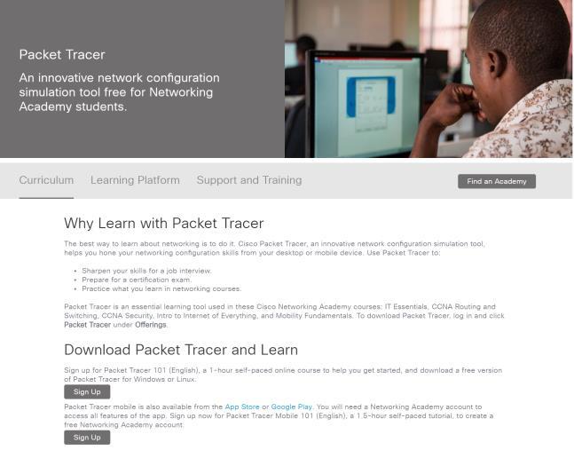 Newly designed page for Packet Tracer Promote PT know how courses Anyone can register to the course and get a copy of Packet