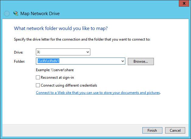 36. Click Cancel. 36 Figure 3-13 The Map Network Drive window closes.