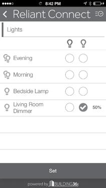 Controlling your smart plugs from a mobile device Tap Lights to view the smart plugs on the network.
