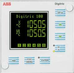 Digitric process controllers, overview Product series D100 single-loop process controller D500 multi-loop process controller Dimensions Front Installed depth 96 mm x 96 mm 96 mm x 96 mm 145 mm 200 mm