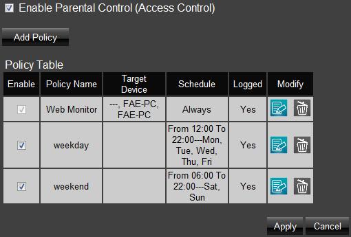 9. Parental Control Parental control enables centralized control on the Internet access restriction for each connected computer.