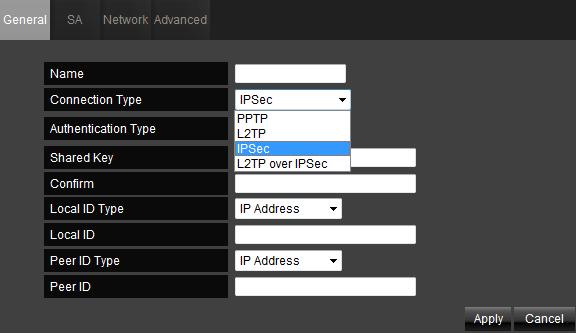 13.4. Profile Setting If you wish to manually setup a VPN tunnel, you can go to Profile Setting in the VPN section.