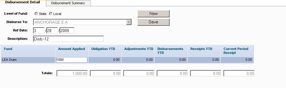 Entering a Disbursement Transaction 1. With the Disbursement Detail tab enabled, Click on 2. Disburse To: Select the Local organization for the disbursement. 3. Ref.