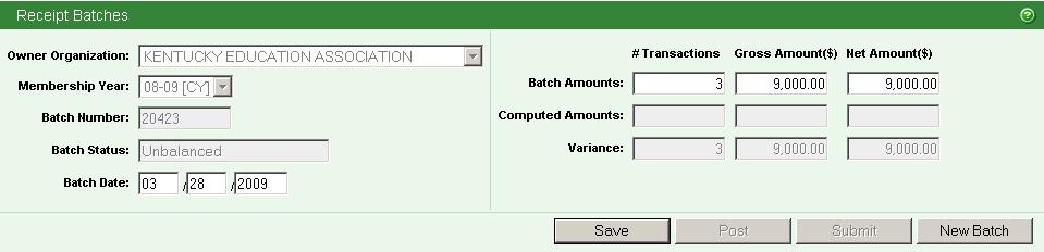 # of Transactions variance will be zero. Variance Amounts Gross Amount Variance Amounts Net Amount If both the Batch Gross Amount and Computed figure agree, the variance will be zero.