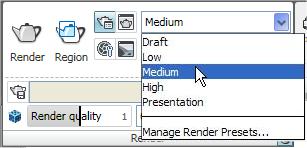 Adjusting Rendering Settings AutoCAD comes with 5 render presets Draft Low Medium High