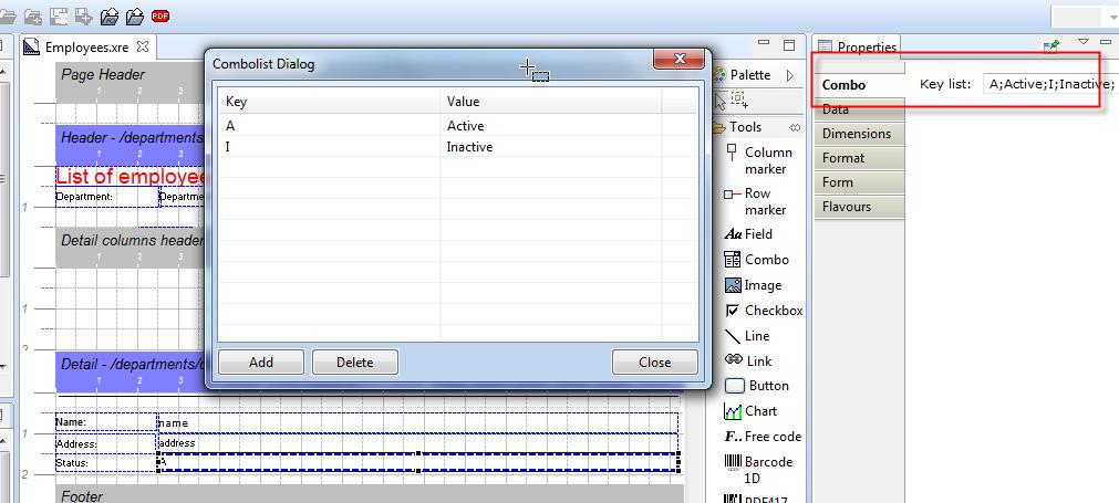 in this way the values A and I which are contained in the XML document will be replaced with the more