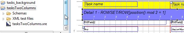 9. The two columns example The example taskstwocolumns shows how to use Xpath to create a two columns report.