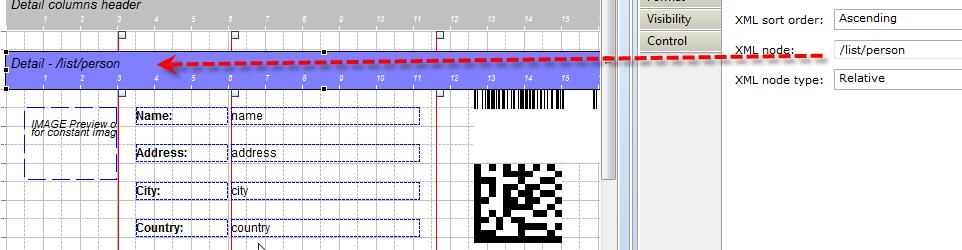 The barcode is the second interesting object in this example.