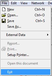 8 Select Exit from the File Menu