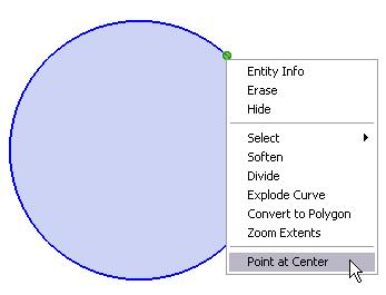 2. From the main menu, choose Camera / Standard Views / Top. Now you re looking down on the ground, and the word Top appears in the top left corner of the SketchUp window. 3. Activate the Circle tool.