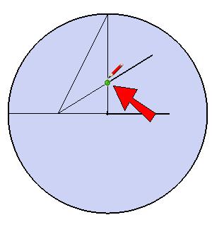 Because we want to bisect this angle, we want another copied line in the middle of the angle just measured.