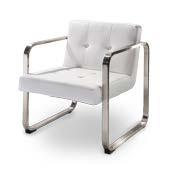 Chair (white vinyl, brushed