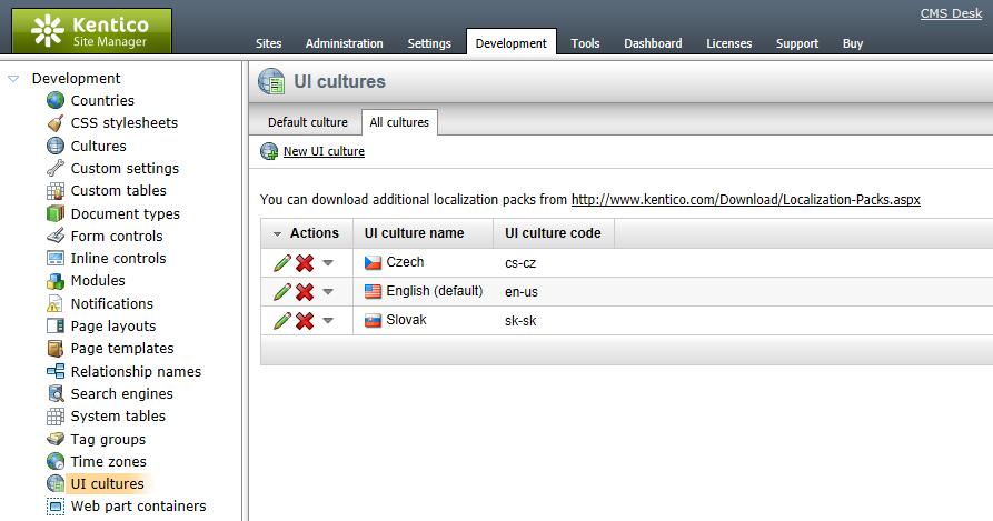 Customizing the portal 117 Culture settings for users Each user has the following two properties on the General tab of their editing interface in Site Manager -> Administration -> Users: Preferred