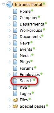 Other features 93 page where search results are displayed when searching the workgroup's section. Global search results The global section's search results are displayed on the ~/Search.aspx page.