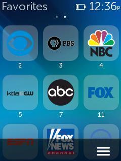 Favorites Tap the icon above the Harmony Touch screen to see your Favorite Channels. Swipe up and down on the screen to scroll your Favorites.