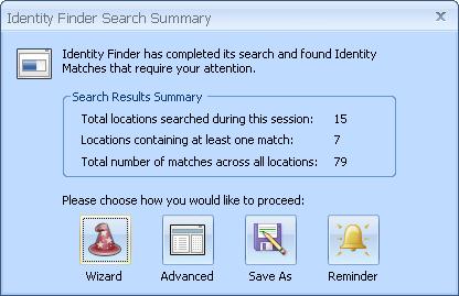 Identify Finder will search and return the results which will then be ready for your cleanup.