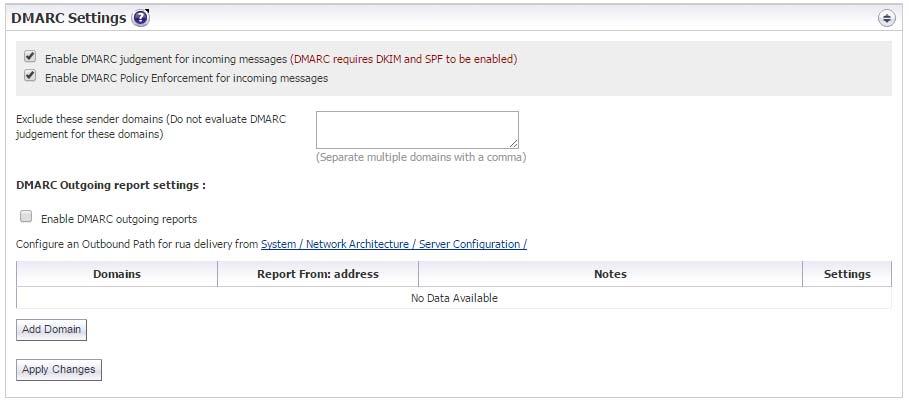 Reject with SMTP error code 550 Messages marked as DKIM fail are rejected with an SMTP error code 550. Store in Junk Box Messages marked as DKIM fail are stored in the Junk Box.