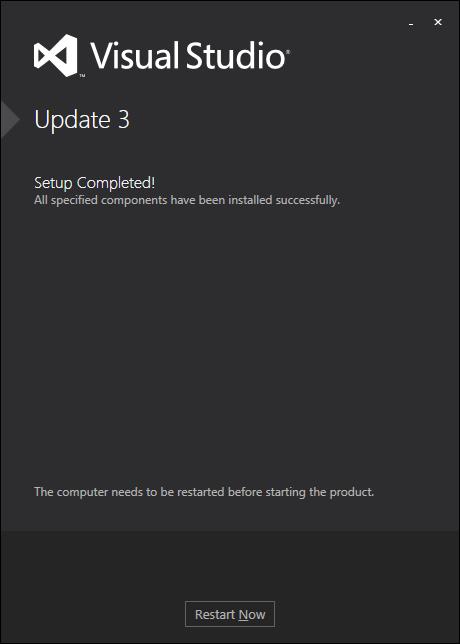A system reboot might be required after installation, if there are other Microsoft programs open. 4.5 Close the dialog box to complete the installation. 4.6 Restart your machine, if prompted. 5.